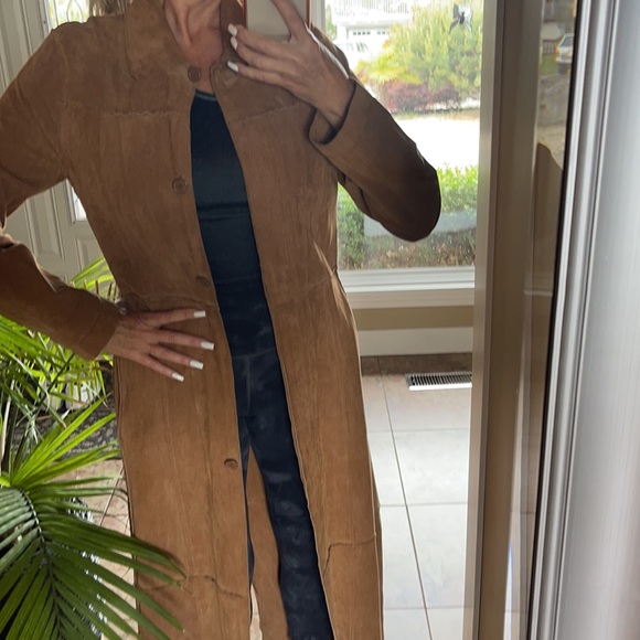 Le Château Jackets & Blazers - STUNNING FLOOR LENGTH SUEDE DUSTER